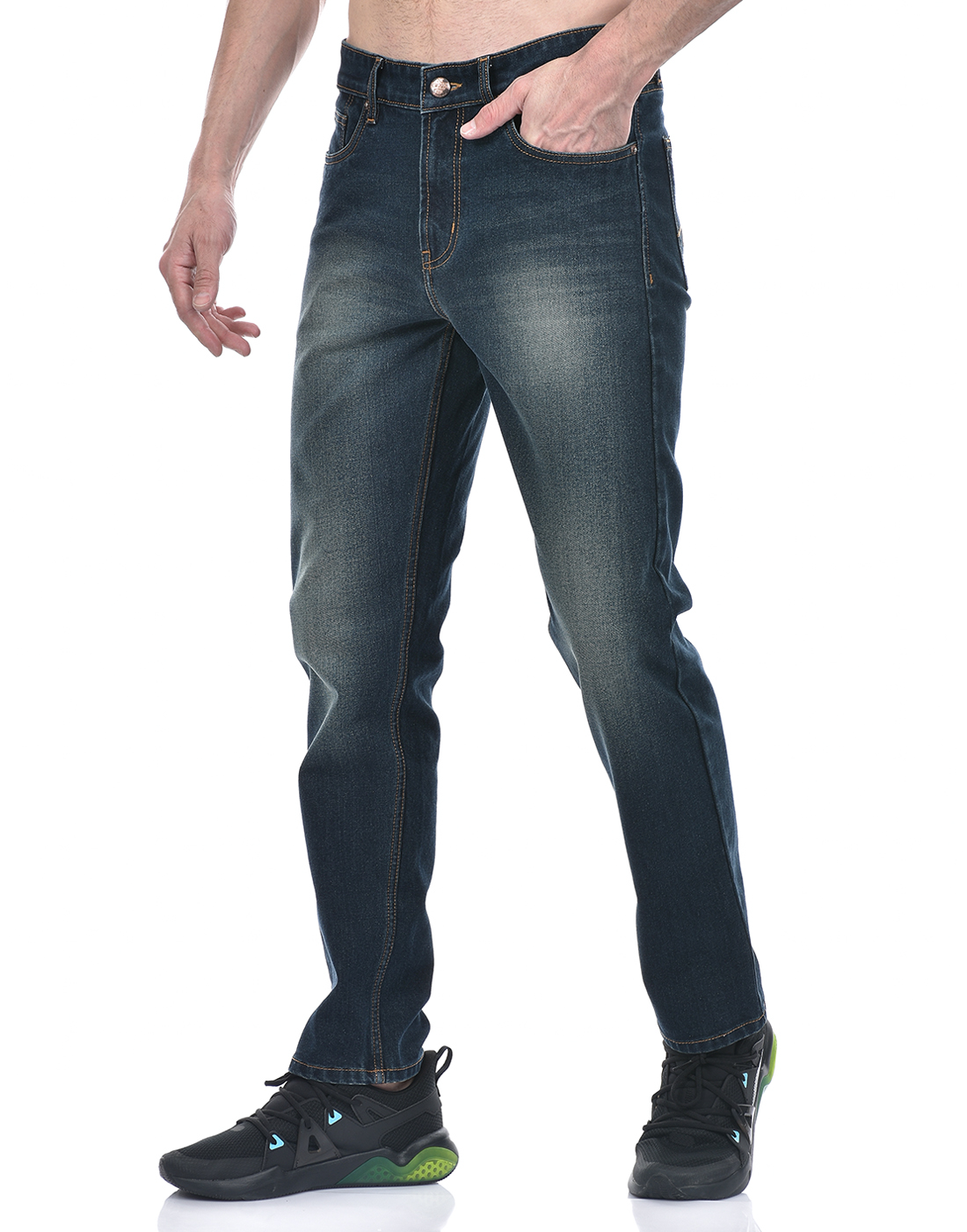 Numero Uno Men Solid Dark Blue Jeans